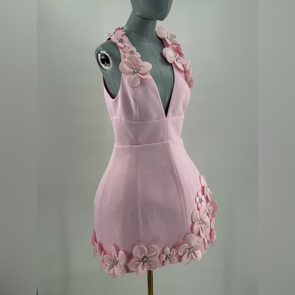 🆕 BRONX & BANCO 🧿 NWOT Estelle Floral Mini Dress, Blush Pink - Sz M US 6 - Picture 7 of 17